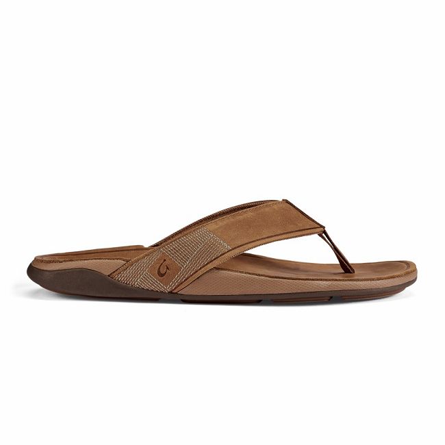 Olukai Men's Tuahine Flip Flop - Toffee US357-294